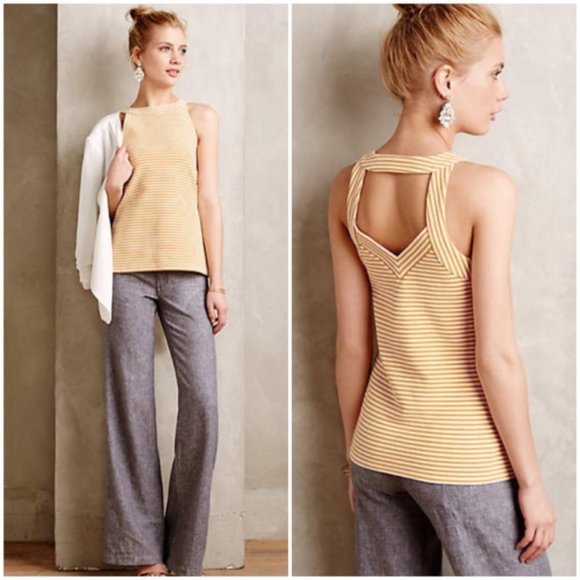 Anthropologie Tops - ANTHROPOLOGIE Isa Cut Out Striped Tank by Deletta